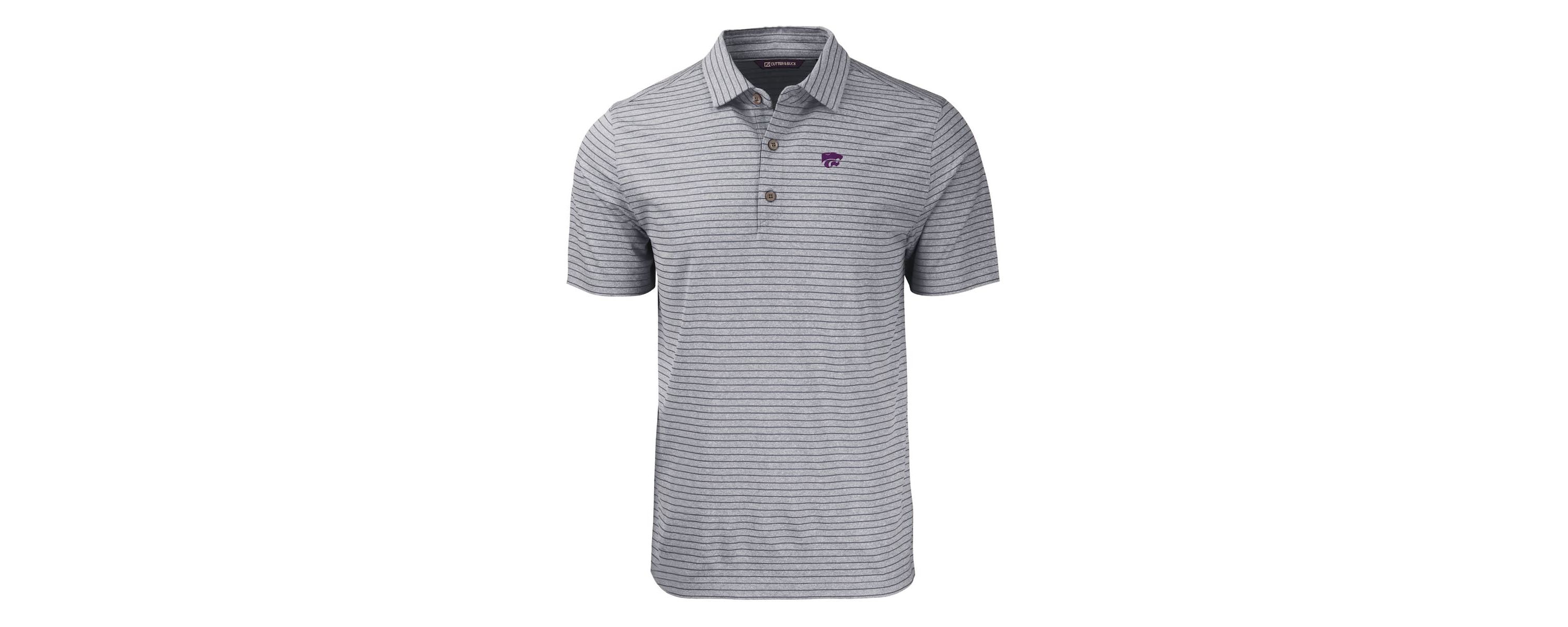 NCAA Kansas State Wildcats Big & Tall Forge Eco Stripe Stretch Recycled Polo