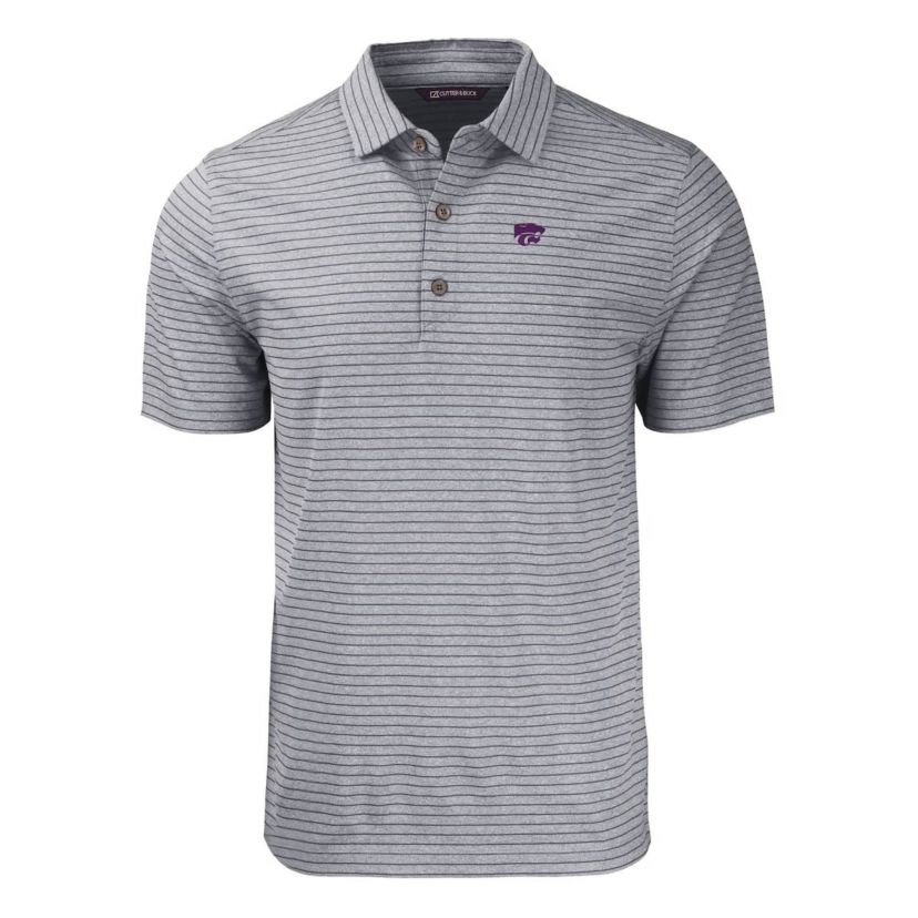 NCAA Kansas State Wildcats Big & Tall Forge Eco Stripe Stretch Recycled Polo