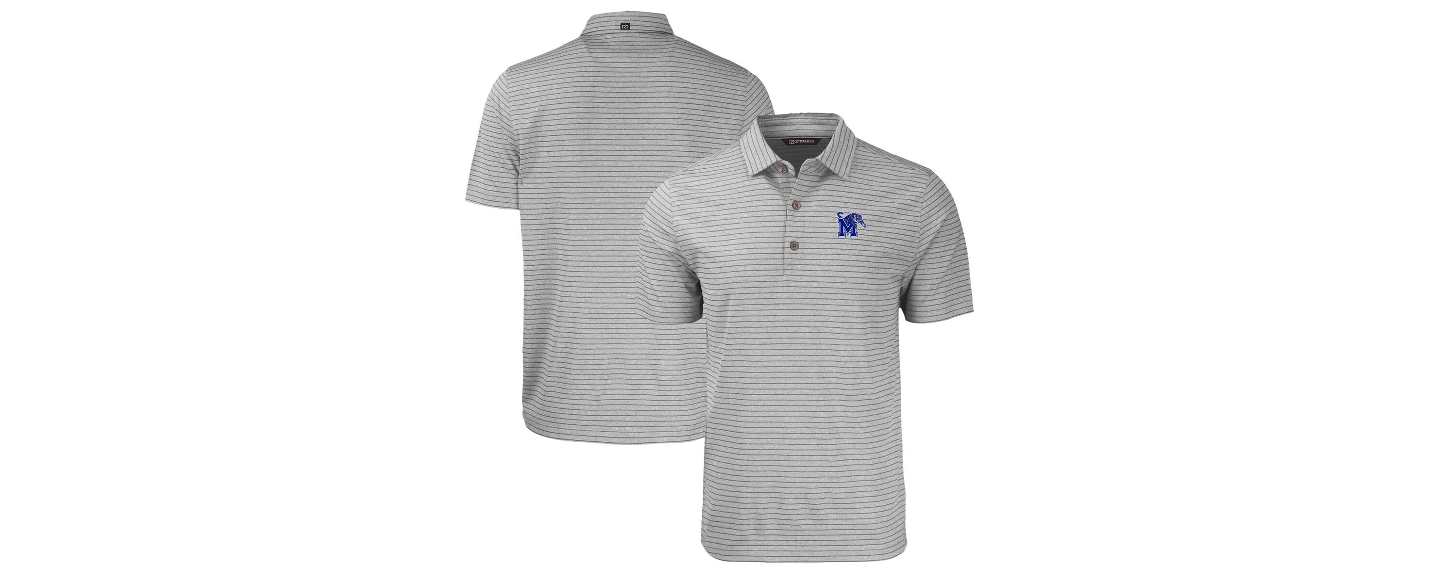 NCAA Memphis Tigers Big & Tall Forge Eco Stripe Stretch Recycled Polo