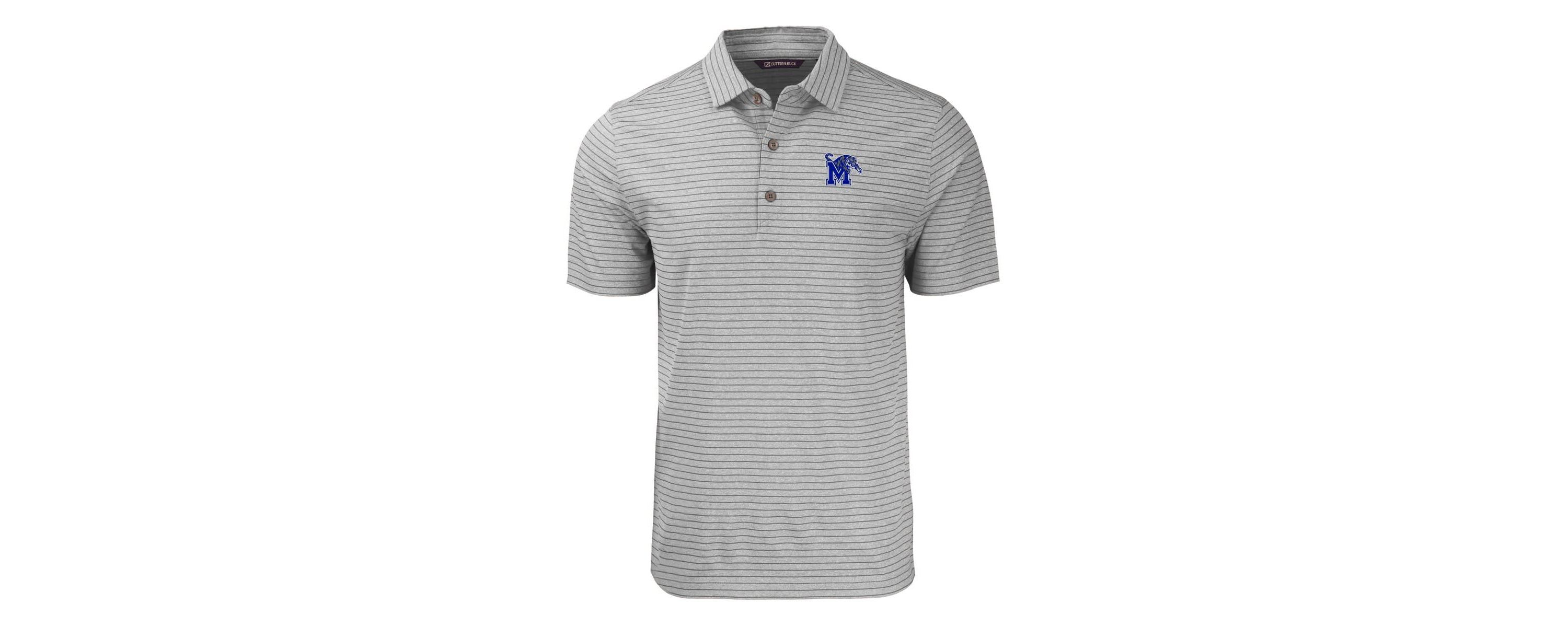 NCAA Memphis Tigers Big & Tall Forge Eco Stripe Stretch Recycled Polo