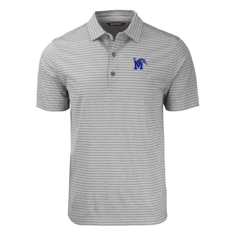 NCAA Memphis Tigers Big & Tall Forge Eco Stripe Stretch Recycled Polo