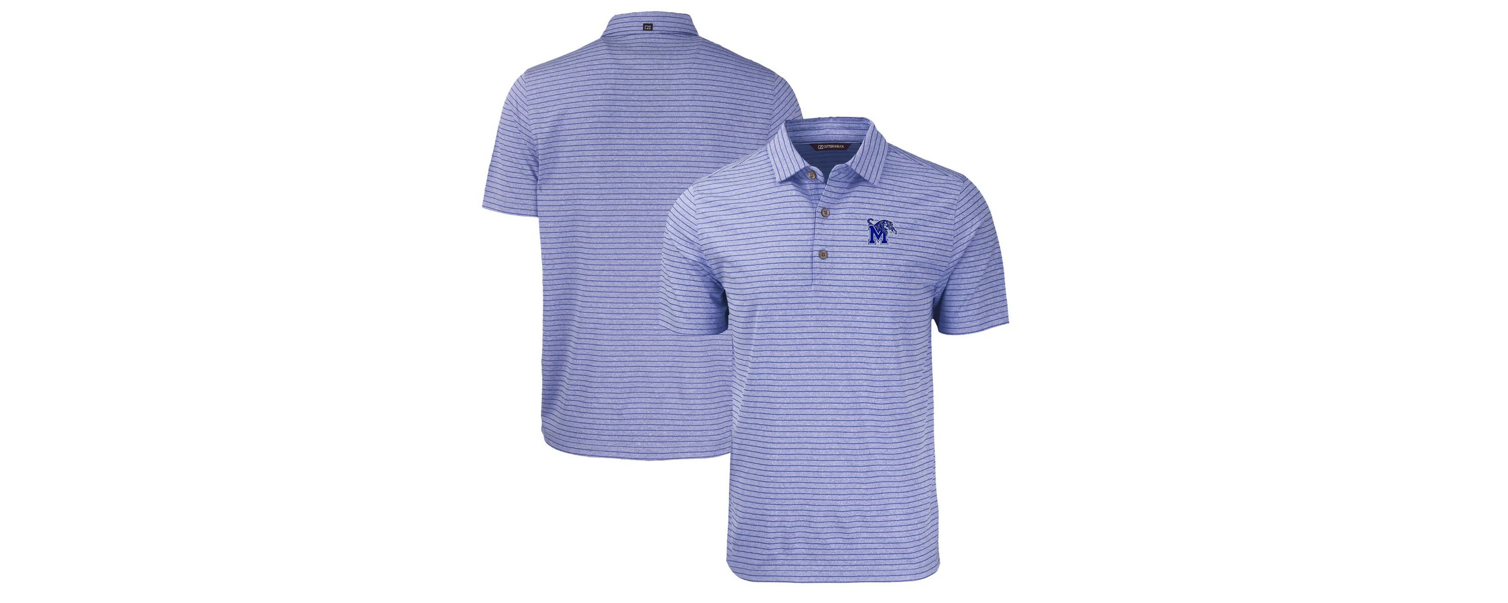 NCAA Memphis Tigers Big & Tall Forge Eco Stripe Stretch Recycled Polo