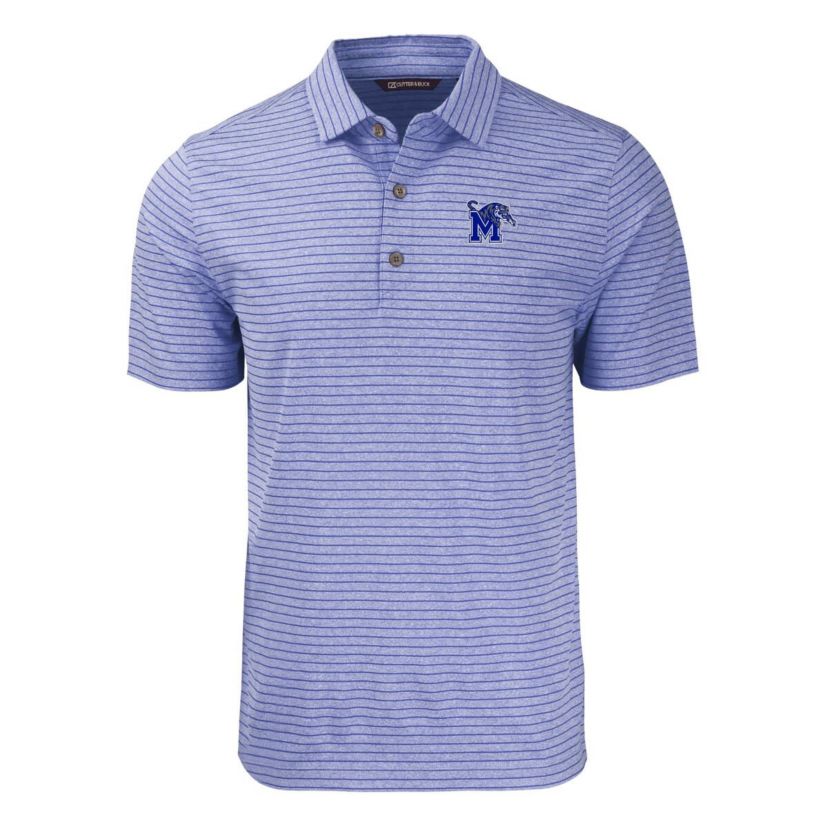 NCAA Memphis Tigers Big & Tall Forge Eco Stripe Stretch Recycled Polo