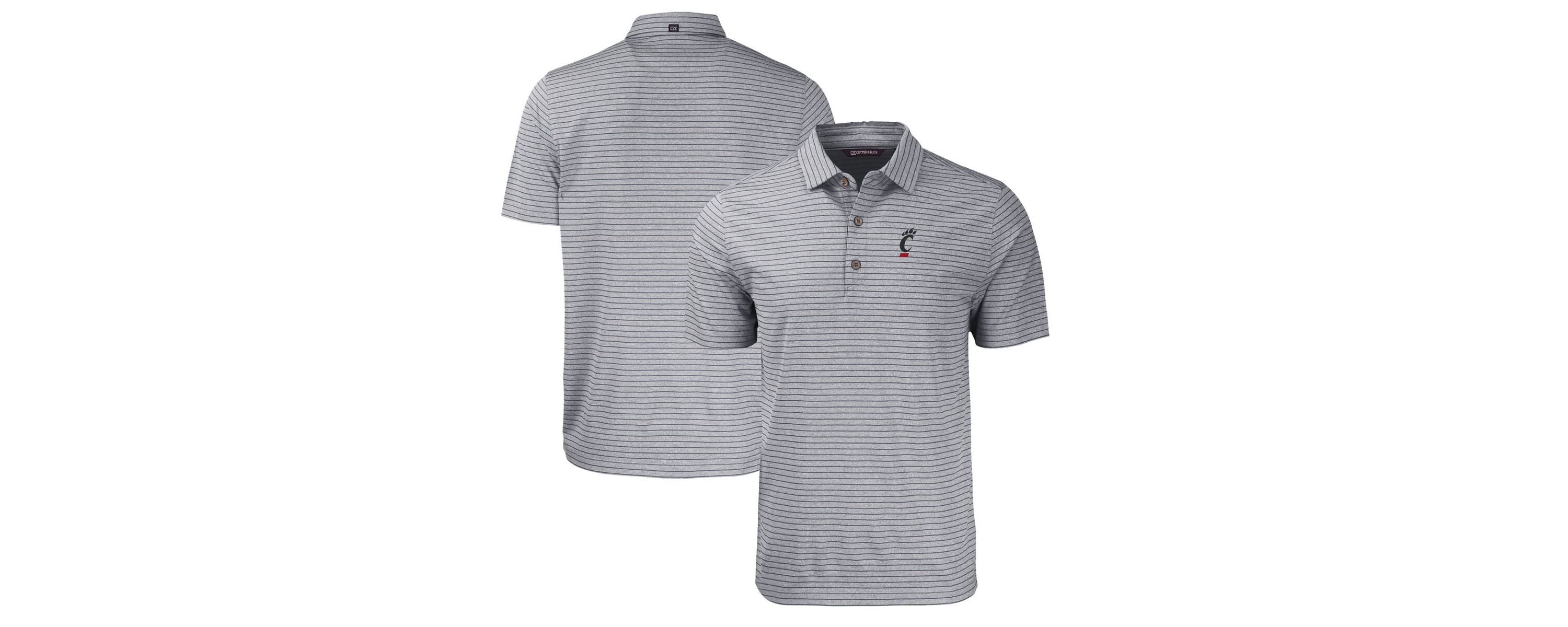 NCAA Cincinnati Bearcats Big & Tall Forge Eco Stripe Stretch Recycled Polo