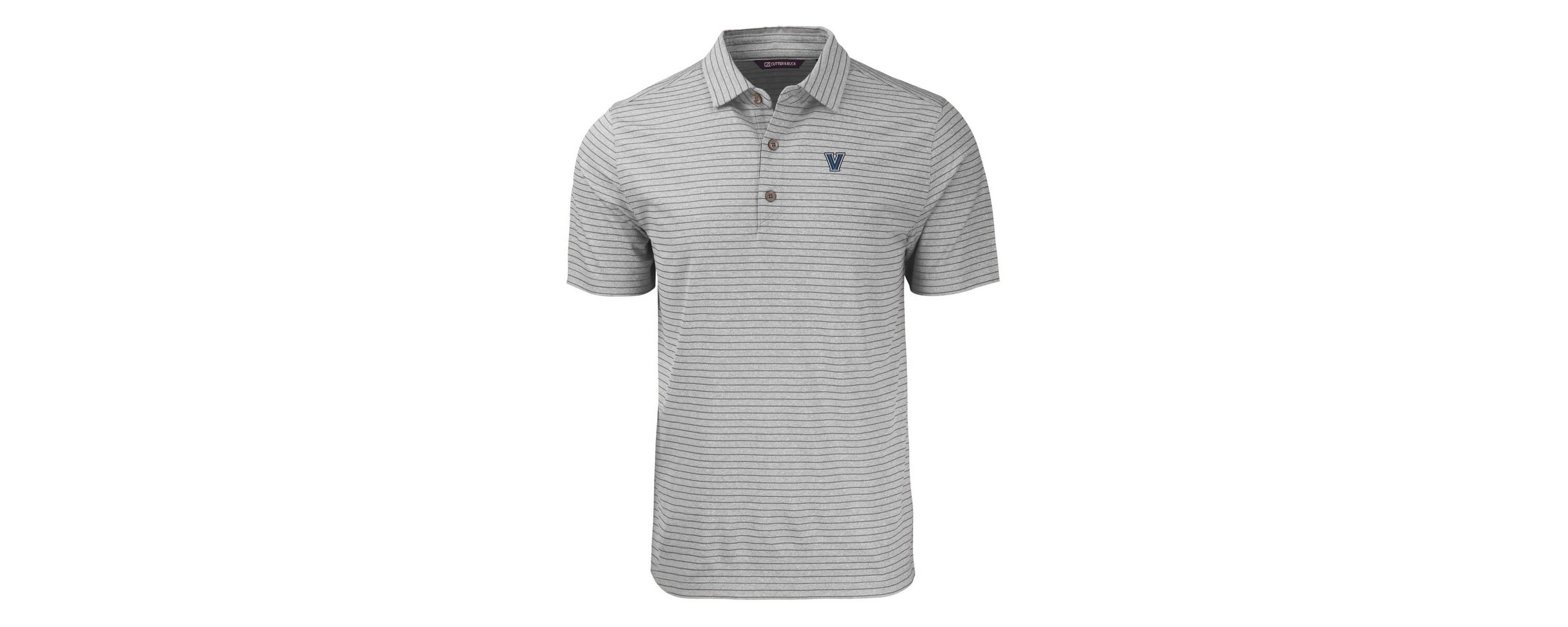 NCAA Villanova Wildcats Big & Tall Forge Eco Stripe Stretch Recycled Polo