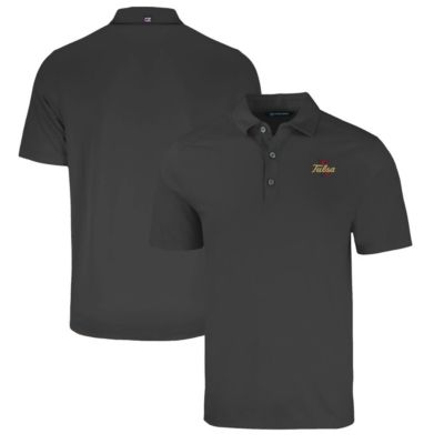 Cutter & Buck Men's NCAA Tulsa Golden Hurricane Big & Tall Forge Eco Stretch Recycled Polo, Black, 3XLT -  0197946997218