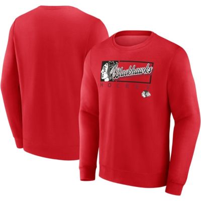 Men's NHL Fanatics Chicago Blackhawks Focus Fleece Pullover Sweatshirt, Red, Small