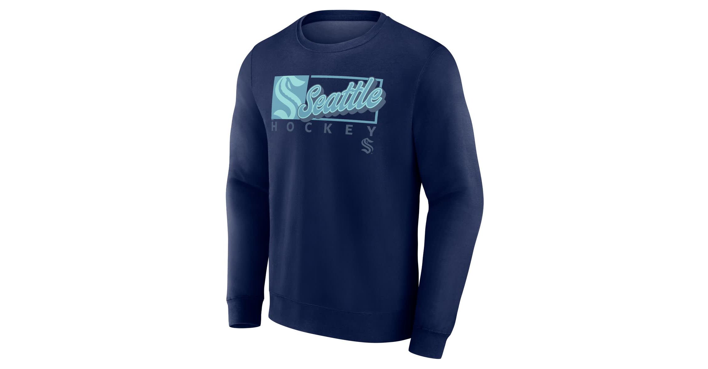 NHL Fanatics Deep Sea Seattle Kraken Focus Fleece Pullover Sweatshirt