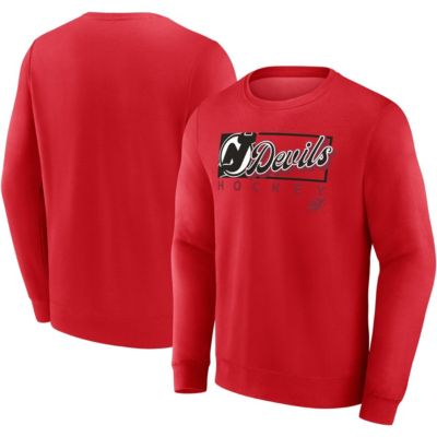 Men's NHL Fanatics New Jersey Devils Focus Fleece Pullover Sweatshirt, Red, Small