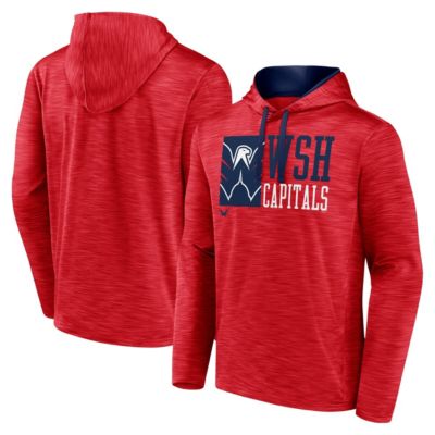 Men's NHL Fanatics Washington Capitals Never Quit Pullover Hoodie, Red, Medium