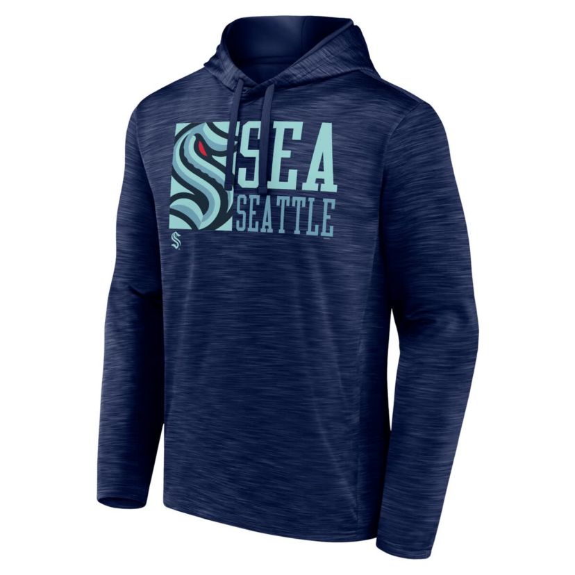 NHL Fanatics Deep Sea Seattle Kraken Never Quit Pullover Hoodie