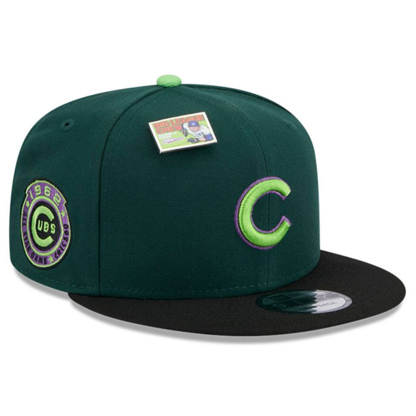 MLB Green/Black Chicago Cubs Sour Apple Big League Chew Flavor Pack 9FIFTY Snapback Hat