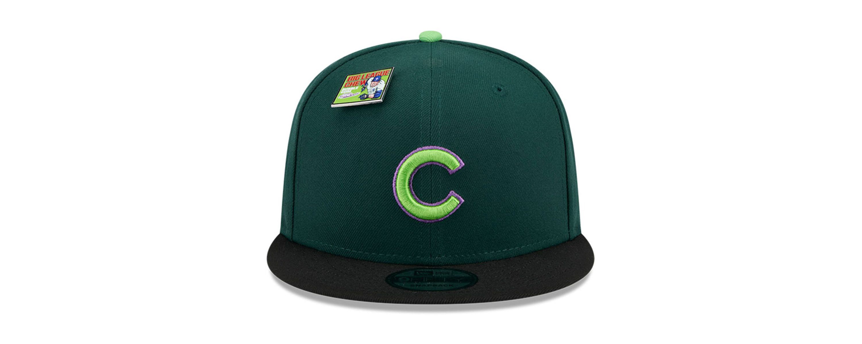 MLB Green/Black Chicago Cubs Sour Apple Big League Chew Flavor Pack 9FIFTY Snapback Hat