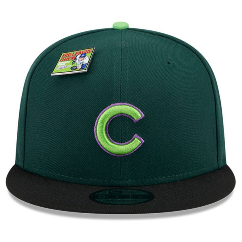 MLB Green/Black Chicago Cubs Sour Apple Big League Chew Flavor Pack 9FIFTY Snapback Hat
