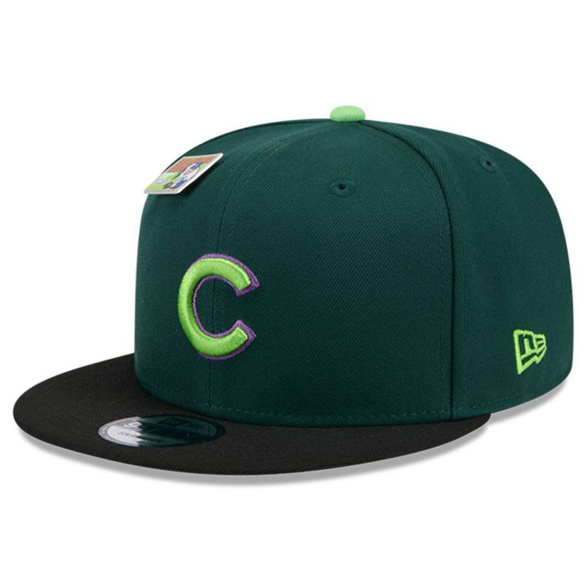 MLB Green/Black Chicago Cubs Sour Apple Big League Chew Flavor Pack 9FIFTY Snapback Hat
