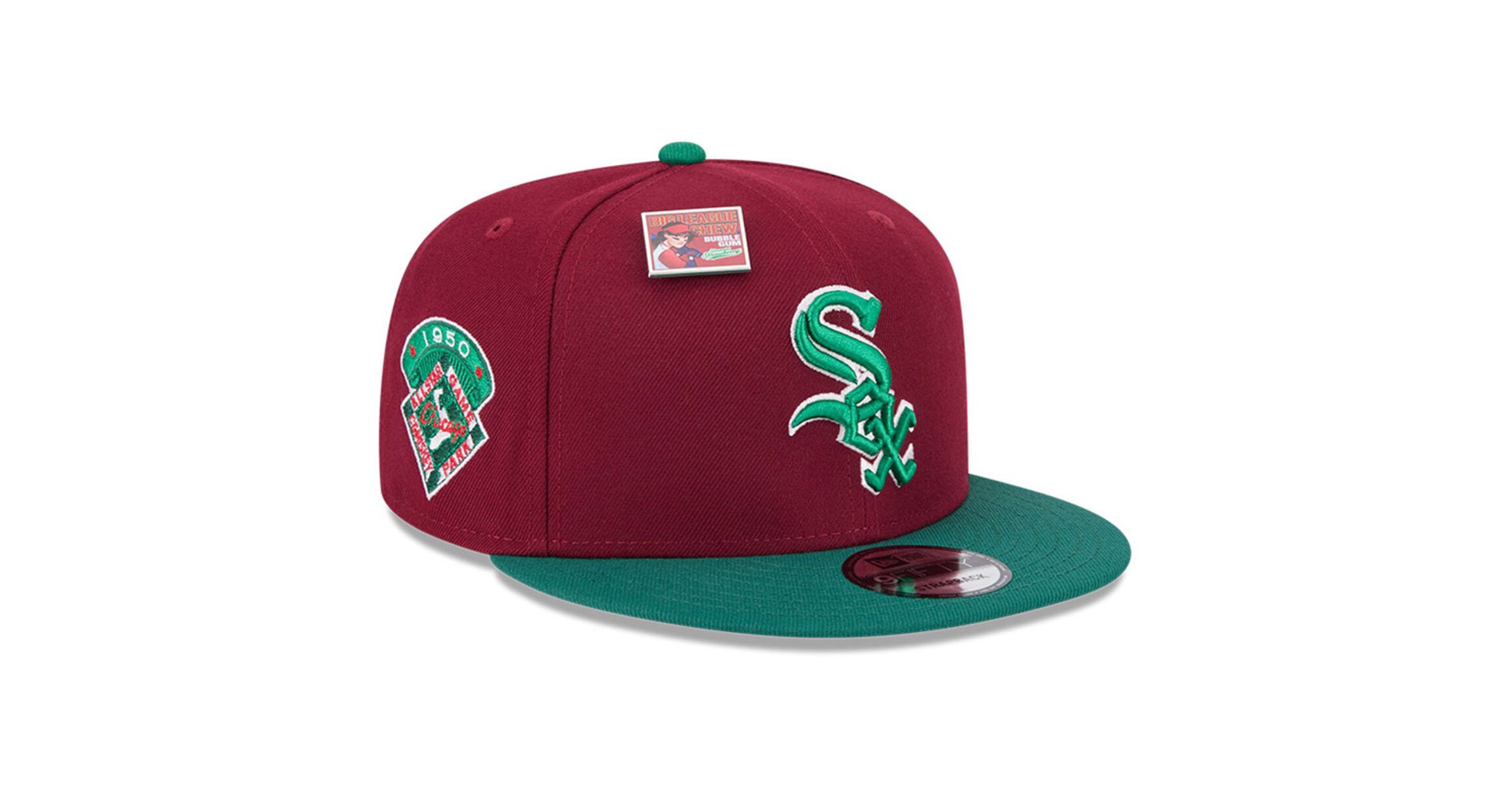 Chicago White Sox MLB Cardinal/Green Chicago Sox Strawberry Big League Chew Flavor Pack 9FIFTY Snapback Hat