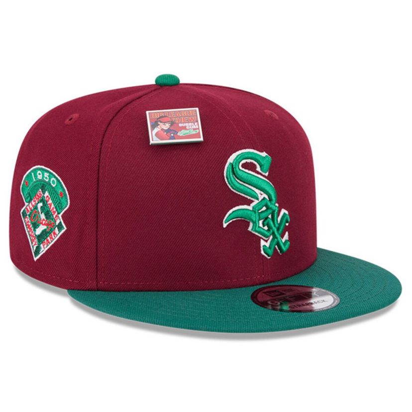 Chicago White Sox MLB Cardinal/Green Chicago Sox Strawberry Big League Chew Flavor Pack 9FIFTY Snapback Hat