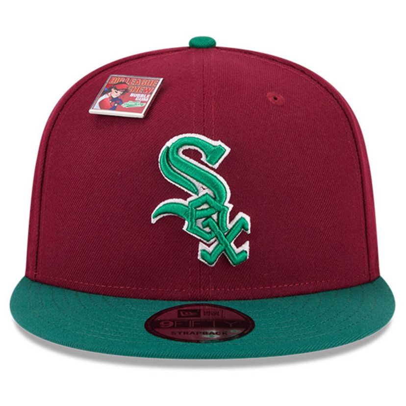 Chicago White Sox MLB Cardinal/Green Chicago Sox Strawberry Big League Chew Flavor Pack 9FIFTY Snapback Hat