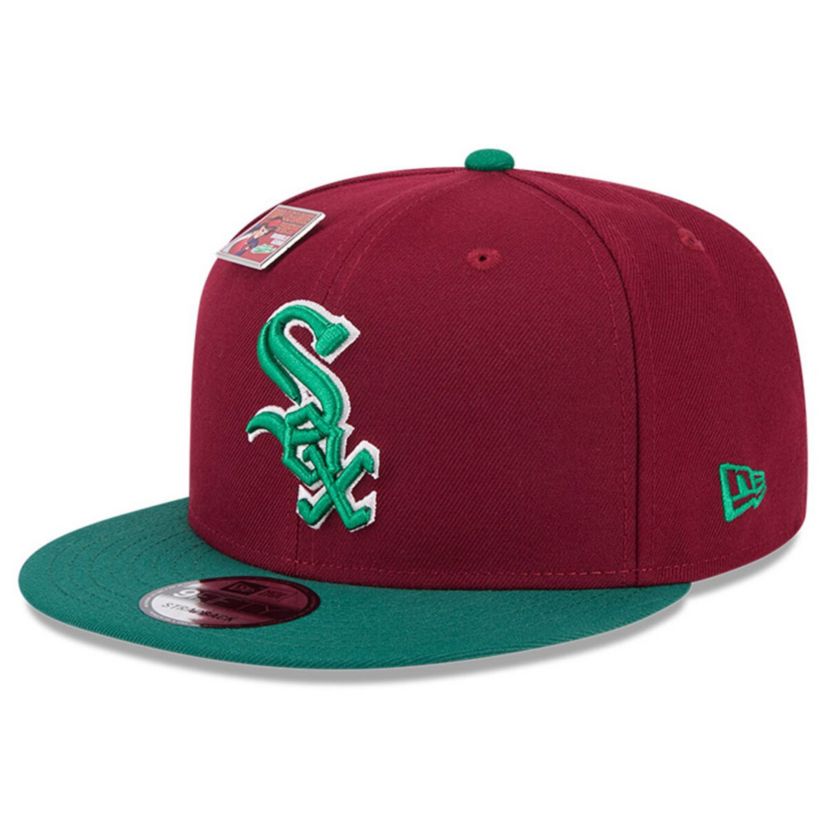 Chicago White Sox MLB Cardinal/Green Chicago Sox Strawberry Big League Chew Flavor Pack 9FIFTY Snapback Hat