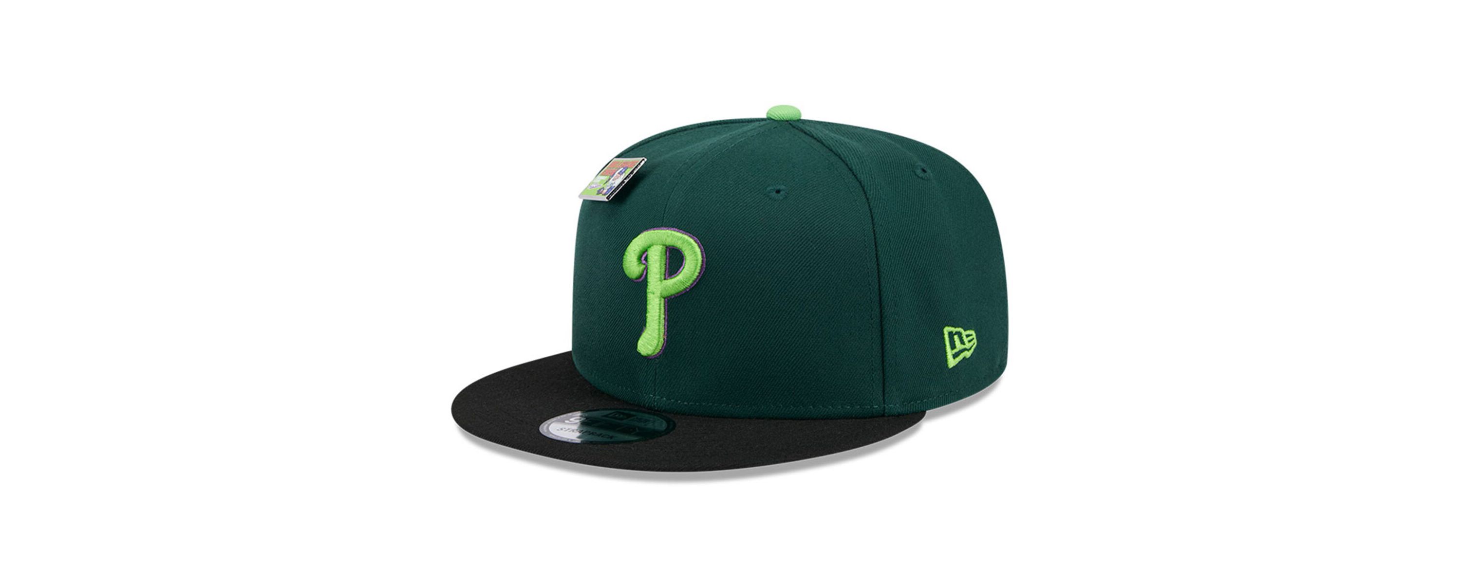 MLB Green/Black Philadelphia Phillies Sour Apple Big League Chew Flavor Pack 9FIFTY Snapback Hat