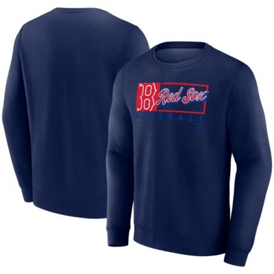 Men's Boston Red Sox MLB Fanatics Boston Sox Focus Fleece Pullover Sweatshirt, Navy Blue, Small