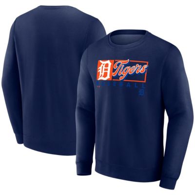 Men's MLB Fanatics Detroit Tigers Focus Fleece Pullover Sweatshirt, Navy Blue, Small
