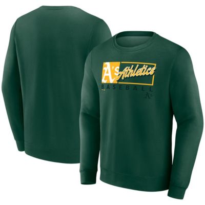 Men's Oakland Athletics MLB Fanatics Athletics Focus Fleece Pullover Sweatshirt, Green, Medium