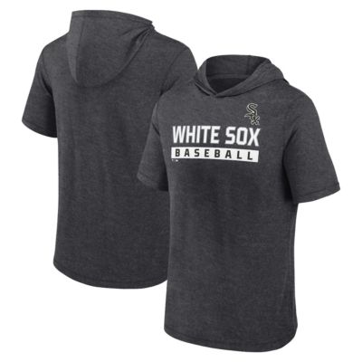 Men's Chicago White Sox MLB Fanatics Chicago Sox Push Short Sleeve Pullover Hoodie, Grey, Small