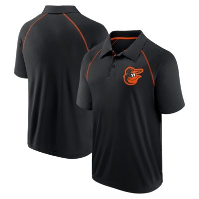 Men's MLB Fanatics Baltimore Orioles Strong Alone Raglan Polo, Black, Small