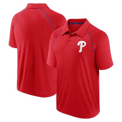 Men's MLB Fanatics Philadelphia Phillies Strong Alone Raglan Polo, Red, Small
