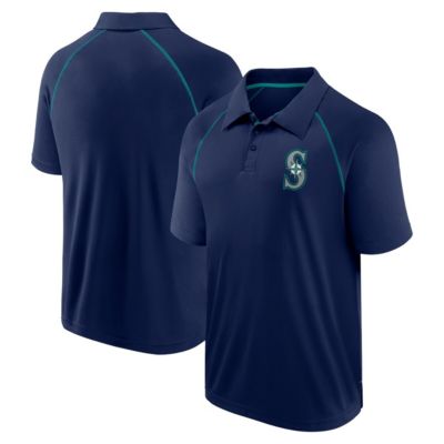 Men's MLB Fanatics Seattle Mariners Strong Alone Raglan Polo, Navy Blue, Small