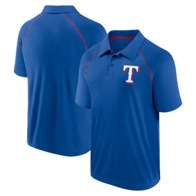 Men's MLB Fanatics Texas Rangers Strong Alone Raglan Polo, Small