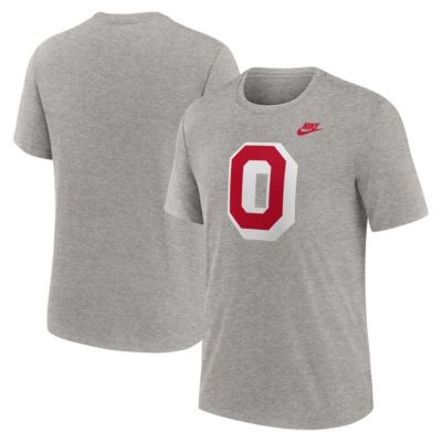 Men's NCAA Nike Ohio State Buckeyes Blitz Legacy Primary Tri-Blend T-Shirt, Gray, XL