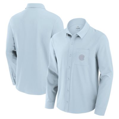 Men's MLB Fanatics Light Chicago Cubs Front Office Long Sleeve Button-Up Shirt, Light Blue, 3XL