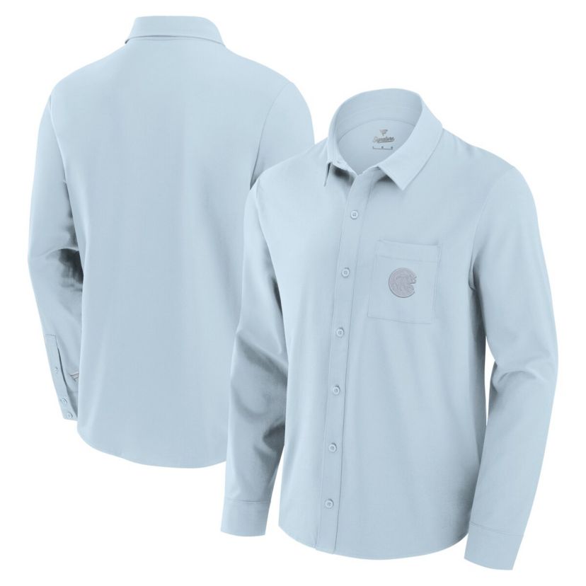 MLB Fanatics Light Chicago Cubs Front Office Long Sleeve Button-Up Shirt