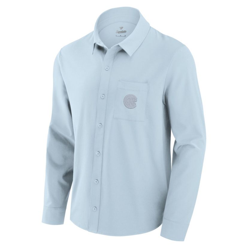MLB Fanatics Light Chicago Cubs Front Office Long Sleeve Button-Up Shirt