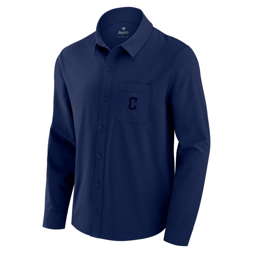 MLB Fanatics Cleveland Guardians Front Office Long Sleeve Button-Up Shirt