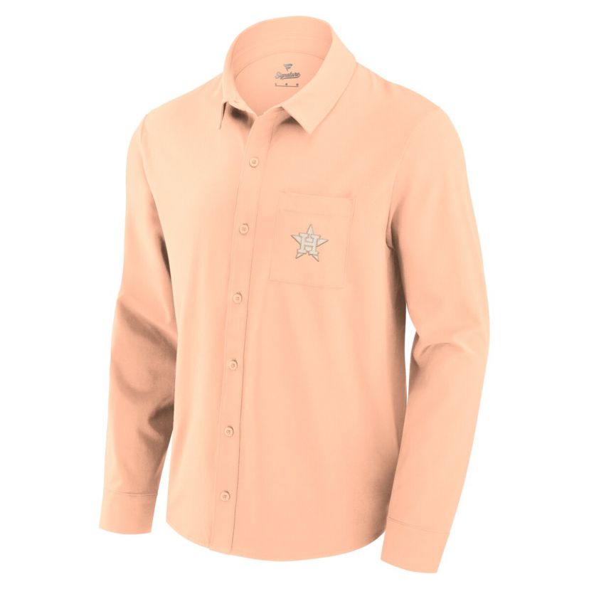 MLB Fanatics Light Houston Astros Front Office Long Sleeve Button-Up Shirt