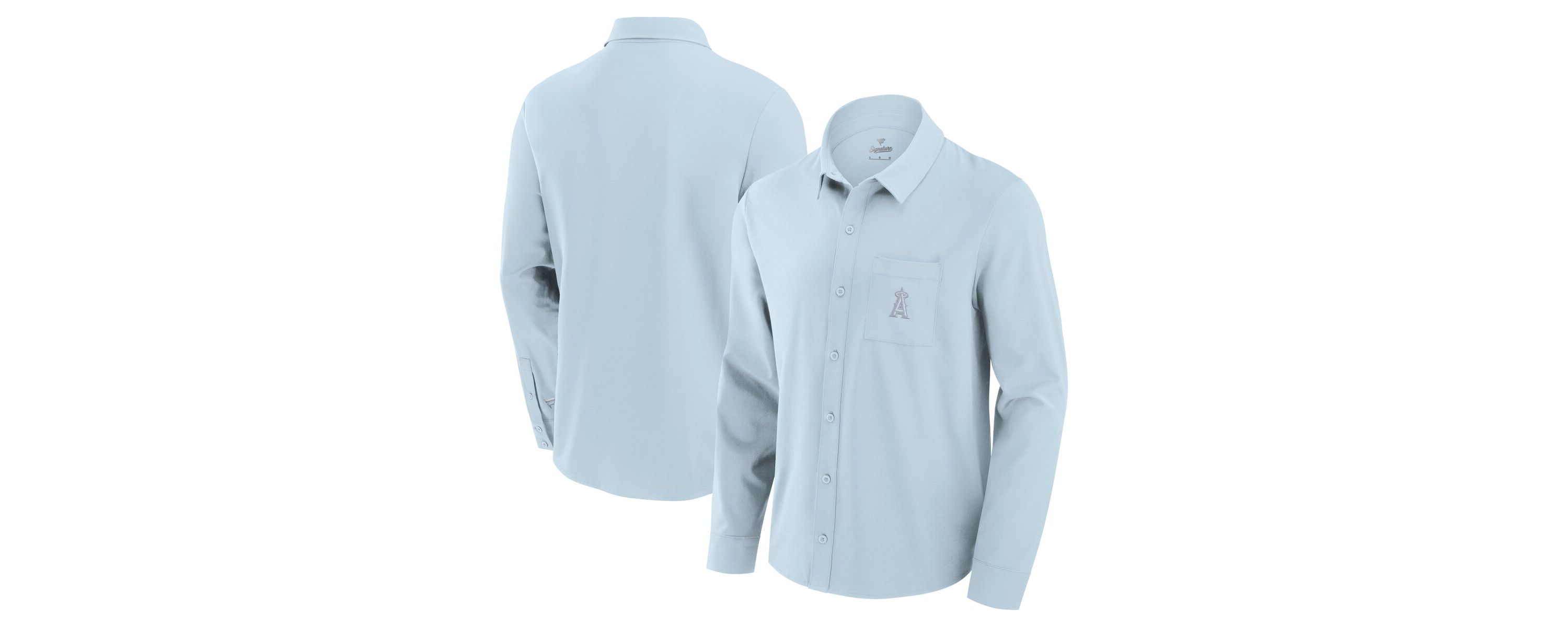 MLB Fanatics Light Los Angeles Angels Front Office Long Sleeve Button-Up Shirt