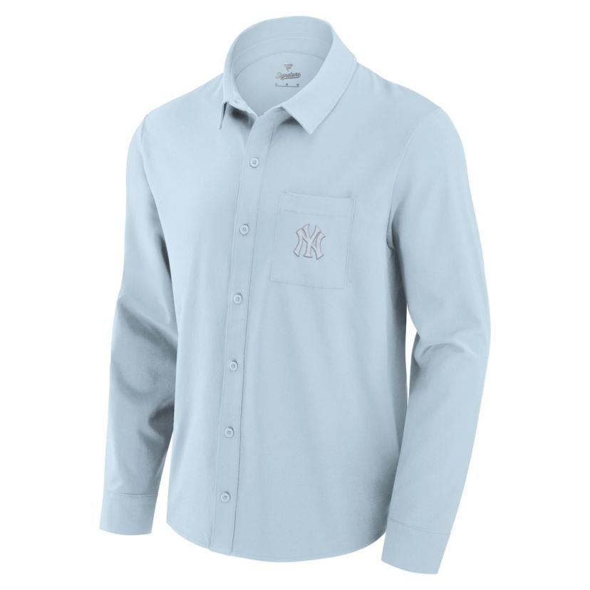 MLB Fanatics Light New York Yankees Front Office Long Sleeve Button-Up Shirt