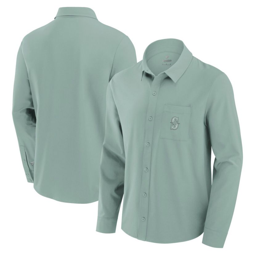 MLB Fanatics Seattle Mariners Front Office Long Sleeve Button-Up Shirt