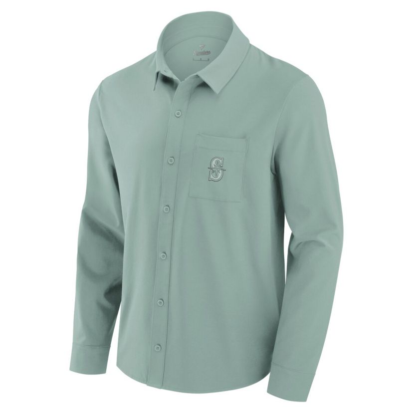 MLB Fanatics Seattle Mariners Front Office Long Sleeve Button-Up Shirt