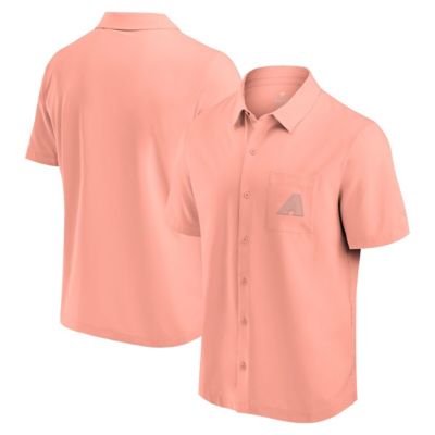 Men's MLB Fanatics Arizona Diamondbacks Front Office Button-Up Shirt, Coral, 2XL