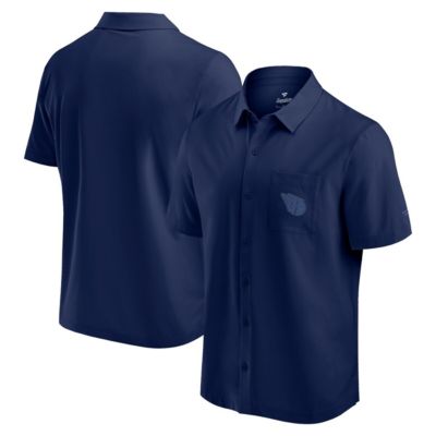 Men's MLB Fanatics Cleveland Guardians Front Office Button-Up Shirt, Navy Blue, Large