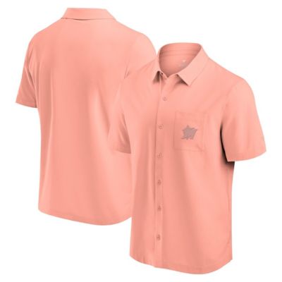 Men's MLB Fanatics Miami Marlins Front Office Button-Up Shirt, Coral, 3XL