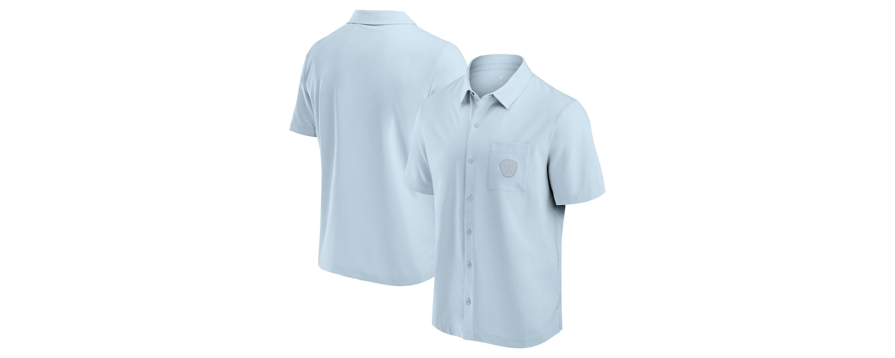 MLB Fanatics Light Milwaukee Brewers Front Office Button-Up Shirt