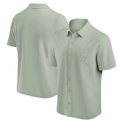 Men's Oakland Athletics MLB Fanatics Athletics Front Office Button-Up Shirt, Green, Large
