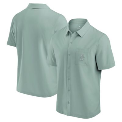 Men's MLB Fanatics Seattle Mariners Front Office Button-Up Shirt, Green, Large