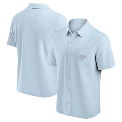 Men's Toronto Blue Jays MLB Fanatics Light Toronto Jays Front Office Button-Up Shirt, Light Blue, Medium