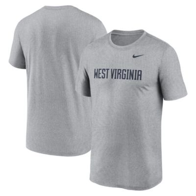 Men's NCAA Nike West Virginia Mountaineers Primetime Legend Wordmark T-Shirt, Gray, 2XL
